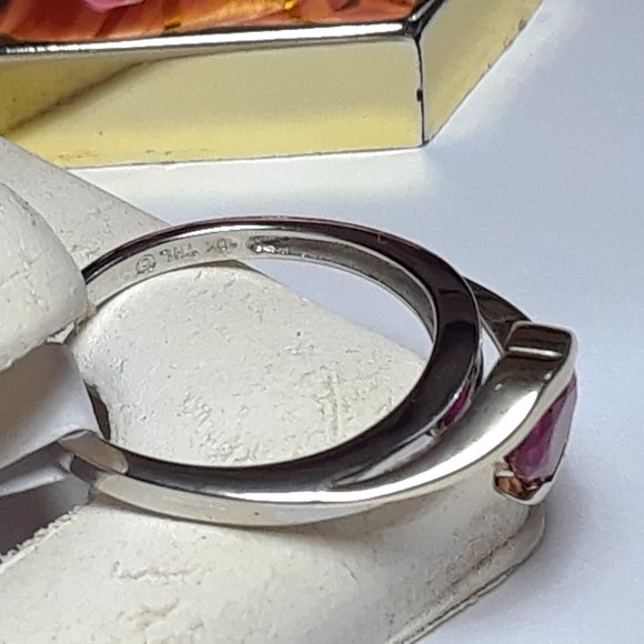 .80cttw Heart Cut Lab Ruby & Diamond 2 Level w/channel 10Kt 2Tone Ring #17127 - Picture 4 of 5